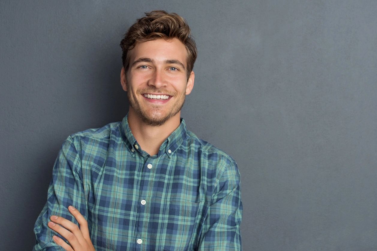 young man smiling